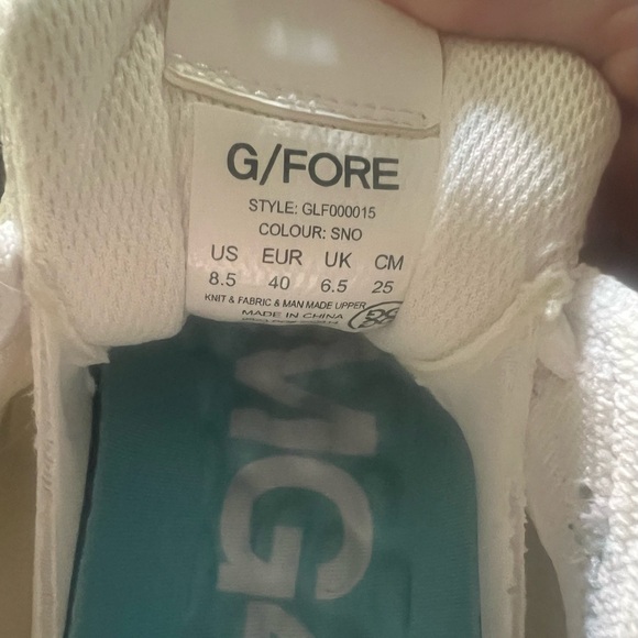 G/FORE White and Teal Athletic Shoes/Golf Shoes - Picture 6 of 6